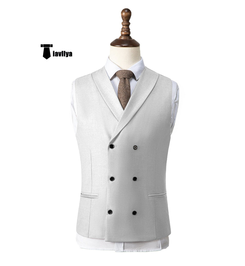 Tiavllya Tiavllya Fashion Men's Suit Vest Regular Fit Shawl Lapel Waistcoat Wedding