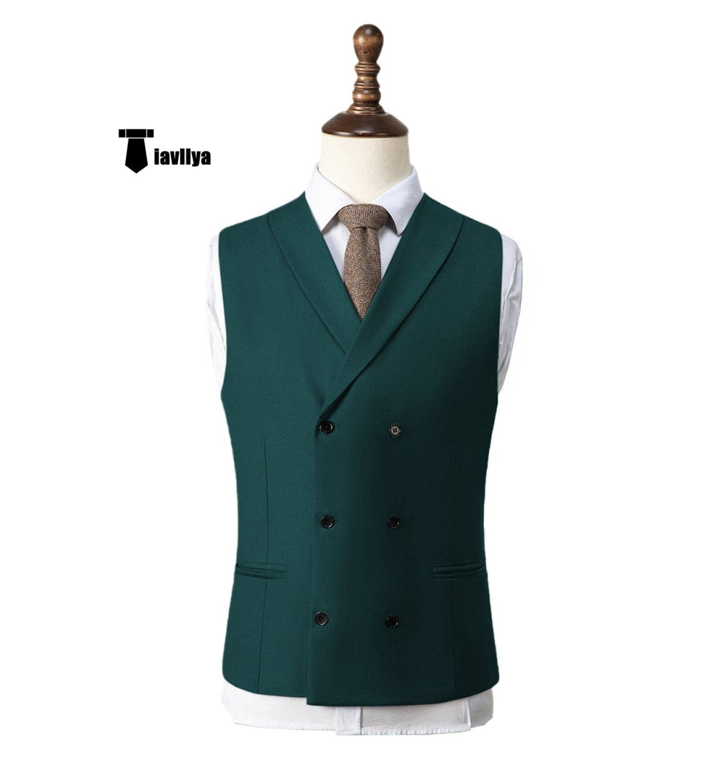 Tiavllya Tiavllya Fashion Men's Suit Vest Regular Fit Shawl Lapel Waistcoat Wedding