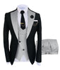 Tiavllya Tiavllya Fashion Men's Suits Slim Fit 3 Pieces Notch Lapel Tuxedos (Black Blazer+Vest+ Pant)