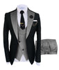 Tiavllya Tiavllya Fashion Men's Suits Slim Fit 3 Pieces Notch Lapel Tuxedos (Black Blazer+Vest+ Pant)