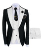 Tiavllya Tiavllya Fashion Men's Suits Slim Fit 3 Pieces Notch Lapel Tuxedos (Black Blazer+Vest+ Pant)
