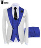 Tiavllya Tiavllya Fashion Men's Suits Slim Fit 3 Pieces Notch Lapel Tuxedos (White Blazer+Vest+ Pant)