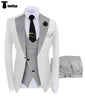 Tiavllya Tiavllya Fashion Men's Suits Slim Fit 3 Pieces Notch Lapel Tuxedos (White Blazer+Vest+ Pant)