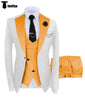 Tiavllya Tiavllya Fashion Men's Suits Slim Fit 3 Pieces Notch Lapel Tuxedos (White Blazer+Vest+ Pant)