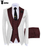 Tiavllya Tiavllya Fashion Men's Suits Slim Fit 3 Pieces Notch Lapel Tuxedos (White Blazer+Vest+ Pant)