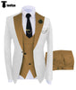 Tiavllya Tiavllya Fashion Men's Suits Slim Fit 3 Pieces Notch Lapel Tuxedos (White Blazer+Vest+ Pant)
