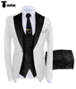 Tiavllya Tiavllya Fashion Men's Suits Slim Fit 3 Pieces Notch Lapel Tuxedos (White Blazer+Vest+ Pant)
