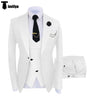 Tiavllya Tiavllya Fashion Men's Suits Slim Fit 3 Pieces Notch Lapel Tuxedos (White Blazer+Vest+ Pant)