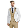 Tiavllya Tiavllya Fashion Men's Suits Slim Fit 3 Pieces Notch Lapel Tuxedos (White Blazer+Vest+ Pant)