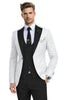 Tiavllya Tiavllya Fashion Men's Suits Slim Fit 3 Pieces Notch Lapel Tuxedos (White Blazer+Vest+ Pant)