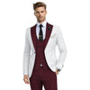Tiavllya Tiavllya Fashion Men's Suits Slim Fit 3 Pieces Notch Lapel Tuxedos (White Blazer+Vest+ Pant)