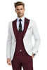 Tiavllya Tiavllya Fashion Men's Suits Slim Fit 3 Pieces Notch Lapel Tuxedos (White Blazer+Vest+ Pant)