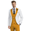 Tiavllya Tiavllya Fashion Men's Suits Slim Fit 3 Pieces Notch Lapel Tuxedos (White Blazer+Vest+ Pant)
