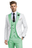 Tiavllya Tiavllya Fashion Men's Suits Slim Fit 3 Pieces Notch Lapel Tuxedos (White Blazer+Vest+ Pant)
