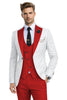 Tiavllya Tiavllya Fashion Men's Suits Slim Fit 3 Pieces Notch Lapel Tuxedos (White Blazer+Vest+ Pant)