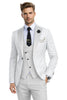 Tiavllya Tiavllya Fashion Men's Suits Slim Fit 3 Pieces Notch Lapel Tuxedos (White Blazer+Vest+ Pant)
