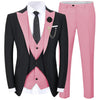 Tiavllya Tiavllya Fashion Men's Suits Slim Fit 3 Pieces Peak Lapel Tuxedos (Black Blazer+Vest+ Pant)