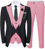 Tiavllya Tiavllya Fashion Men's Suits Slim Fit 3 Pieces Peak Lapel Tuxedos (Black Blazer+Vest+ Pant)