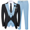 Tiavllya Tiavllya Fashion Men's Suits Slim Fit 3 Pieces Peak Lapel Tuxedos (Black Blazer+Vest+ Pant)