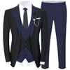 Tiavllya Tiavllya Fashion Men's Suits Slim Fit 3 Pieces Peak Lapel Tuxedos (Black Blazer+Vest+ Pant)