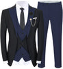 Tiavllya Tiavllya Fashion Men's Suits Slim Fit 3 Pieces Peak Lapel Tuxedos (Black Blazer+Vest+ Pant)