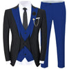 Tiavllya Tiavllya Fashion Men's Suits Slim Fit 3 Pieces Peak Lapel Tuxedos (Black Blazer+Vest+ Pant)