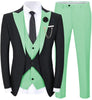Tiavllya Tiavllya Fashion Men's Suits Slim Fit 3 Pieces Peak Lapel Tuxedos (Black Blazer+Vest+ Pant)