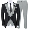 Tiavllya Tiavllya Fashion Men's Suits Slim Fit 3 Pieces Peak Lapel Tuxedos (Black Blazer+Vest+ Pant)