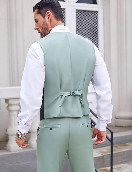 Tiavllya Tiavllya Fashion Men's Suits Slim Fit 3 Pieces Peak Lapel Tuxedos (Black Blazer+Vest+ Pant)