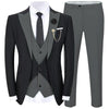 Tiavllya Tiavllya Fashion Men's Suits Slim Fit 3 Pieces Peak Lapel Tuxedos (Black Blazer+Vest+ Pant)
