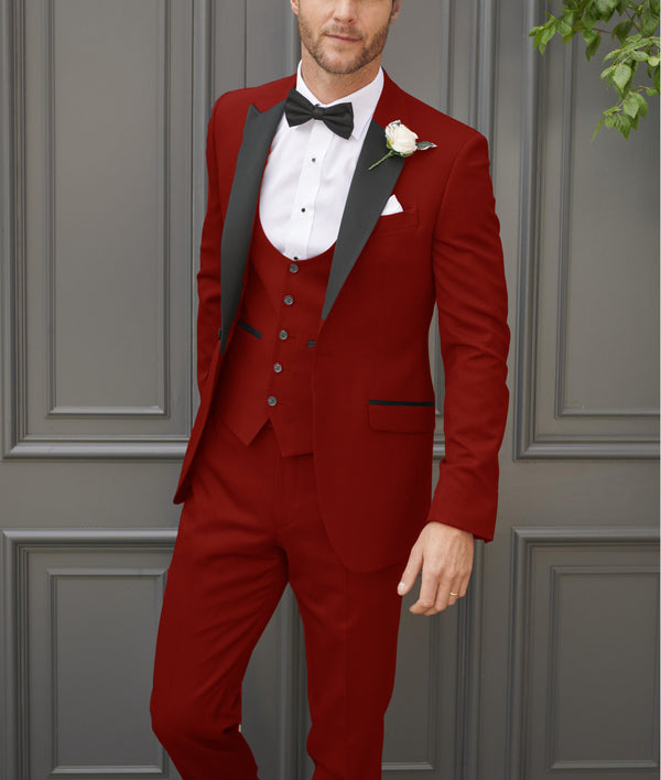 Tiavllya Tiavllya Fashion Men's Suits Slim Fit 3 Pieces Peak Lapel Tuxedos (Blazer+Vest+ Pant)