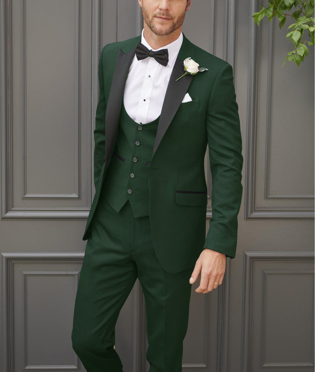 Tiavllya Tiavllya Fashion Men's Suits Slim Fit 3 Pieces Peak Lapel Tuxedos (Blazer+Vest+ Pant)