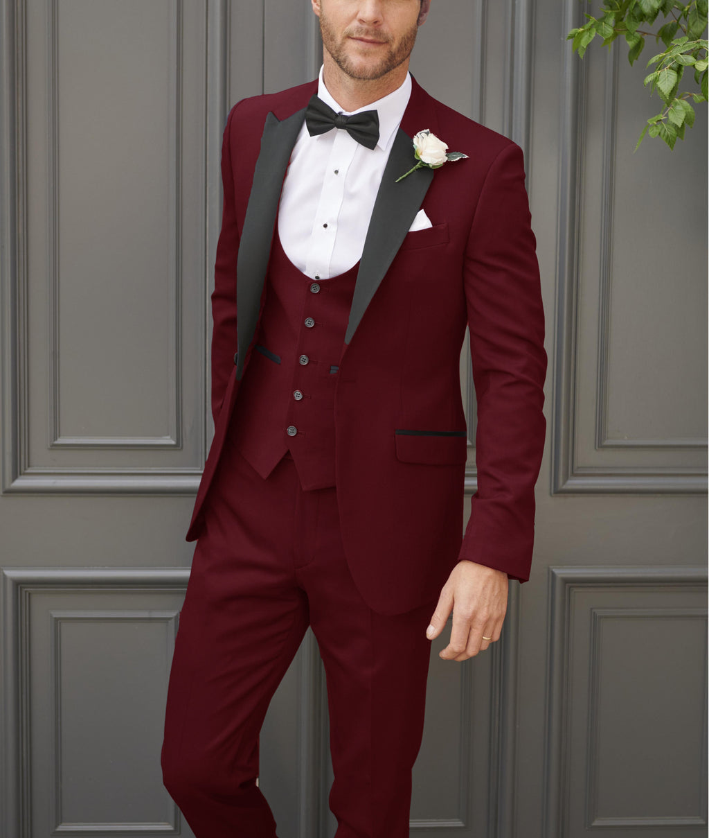 Tiavllya Tiavllya Fashion Men's Suits Slim Fit 3 Pieces Peak Lapel Tuxedos (Blazer+Vest+ Pant)
