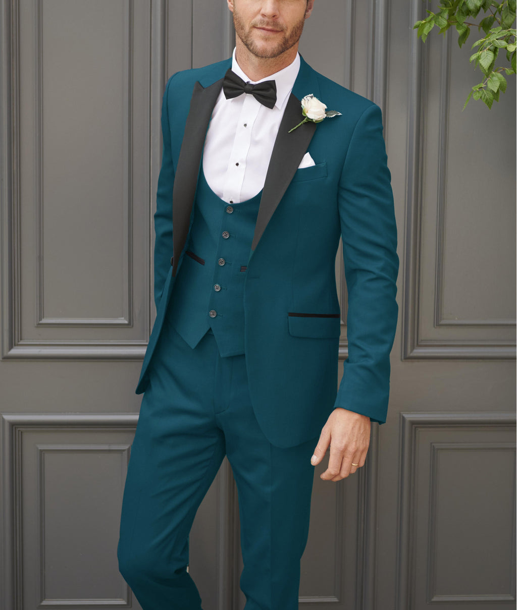 Tiavllya Tiavllya Fashion Men's Suits Slim Fit 3 Pieces Peak Lapel Tuxedos (Blazer+Vest+ Pant)