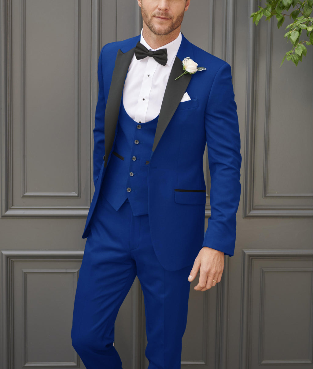 Tiavllya Tiavllya Fashion Men's Suits Slim Fit 3 Pieces Peak Lapel Tuxedos (Blazer+Vest+ Pant)