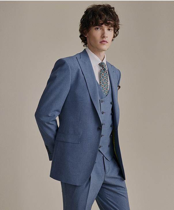 Tiavllya Tiavllya Fashion Men's Suits Slim Fit 3 Pieces Peak Lapel Tuxedos (Blazer+Vest+ Pant)