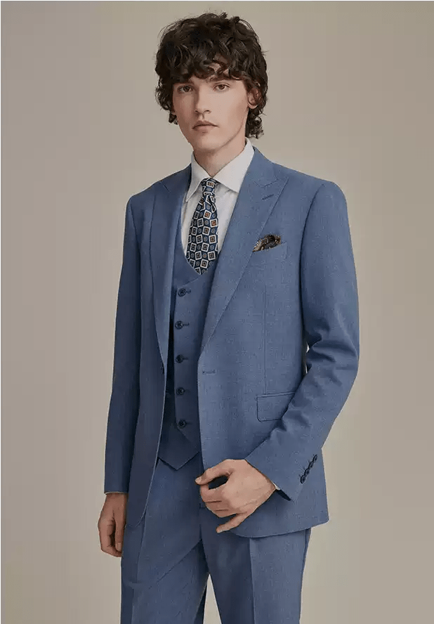 Tiavllya Tiavllya Fashion Men's Suits Slim Fit 3 Pieces Peak Lapel Tuxedos (Blazer+Vest+ Pant)