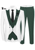 Tiavllya Tiavllya Fashion Men's Suits Slim Fit 3 Pieces Peak Lapel Tuxedos (White Blazer+Vest+ Pant)