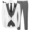 Tiavllya Tiavllya Fashion Men's Suits Slim Fit 3 Pieces Peak Lapel Tuxedos (White Blazer+Vest+ Pant)
