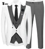 Tiavllya Tiavllya Fashion Men's Suits Slim Fit 3 Pieces Peak Lapel Tuxedos (White Blazer+Vest+ Pant)