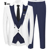 Tiavllya Tiavllya Fashion Men's Suits Slim Fit 3 Pieces Peak Lapel Tuxedos (White Blazer+Vest+ Pant)
