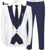 Tiavllya Tiavllya Fashion Men's Suits Slim Fit 3 Pieces Peak Lapel Tuxedos (White Blazer+Vest+ Pant)