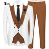 Tiavllya Tiavllya Fashion Men's Suits Slim Fit 3 Pieces Peak Lapel Tuxedos (White Blazer+Vest+ Pant)
