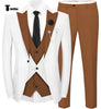 Tiavllya Tiavllya Fashion Men's Suits Slim Fit 3 Pieces Peak Lapel Tuxedos (White Blazer+Vest+ Pant)