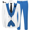 Tiavllya Tiavllya Fashion Men's Suits Slim Fit 3 Pieces Peak Lapel Tuxedos (White Blazer+Vest+ Pant)