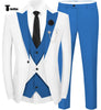 Tiavllya Tiavllya Fashion Men's Suits Slim Fit 3 Pieces Peak Lapel Tuxedos (White Blazer+Vest+ Pant)