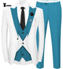 Tiavllya Tiavllya Fashion Men's Suits Slim Fit 3 Pieces Peak Lapel Tuxedos (White Blazer+Vest+ Pant)