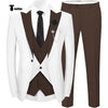 Tiavllya Tiavllya Fashion Men's Suits Slim Fit 3 Pieces Peak Lapel Tuxedos (White Blazer+Vest+ Pant)