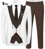 Tiavllya Tiavllya Fashion Men's Suits Slim Fit 3 Pieces Peak Lapel Tuxedos (White Blazer+Vest+ Pant)