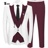 Tiavllya Tiavllya Fashion Men's Suits Slim Fit 3 Pieces Peak Lapel Tuxedos (White Blazer+Vest+ Pant)